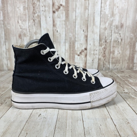Converse Shoes - Converse All Star Platform High Top Sneakers Women's Black Canvas Shoes